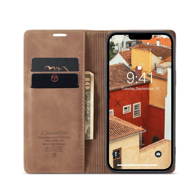 CaseMe-013 Multifunctional Retro Frosted Leather Phone Case, Compatible with iPhone 14 Plus