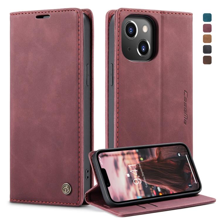 CaseMe-013 Multifunctional Retro Frosted Leather Phone Case, Compatible with iPhone 14 Plus
