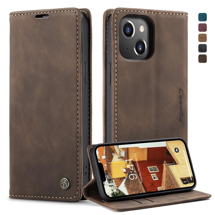 CaseMe-013 Multifunctional Retro Frosted Leather Phone Case, Compatible with iPhone 14 Plus