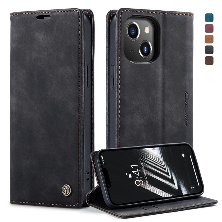 CaseMe-013 Multifunctional Retro Frosted Leather Phone Case, Compatible with iPhone 14 Plus