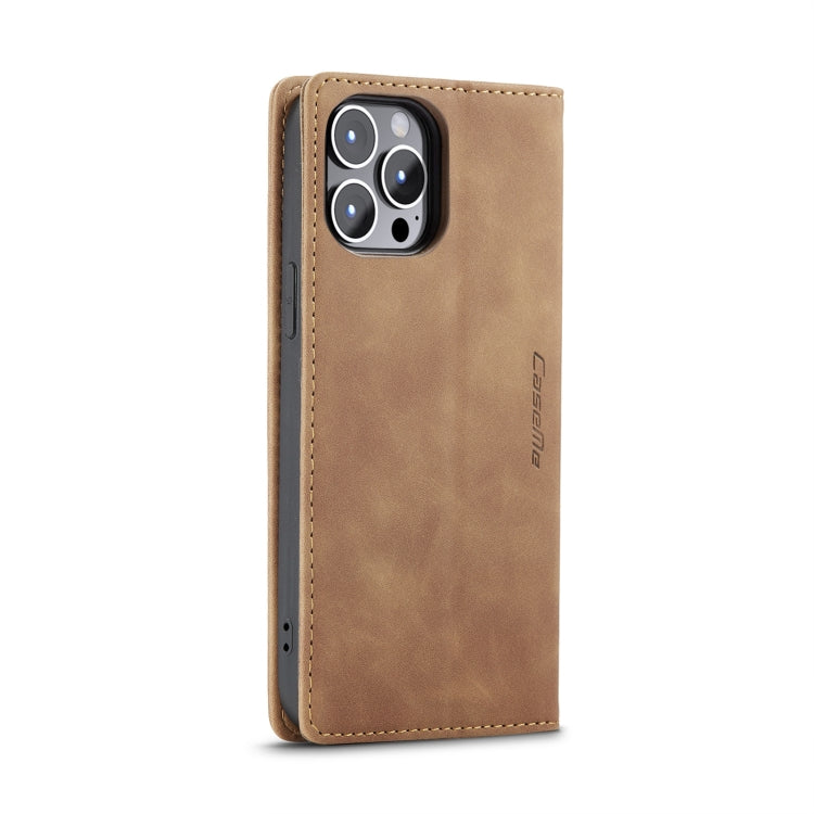 CaseMe-013 Multifunctional Retro Frosted Leather Phone Case, Compatible with iPhone 14 Pro