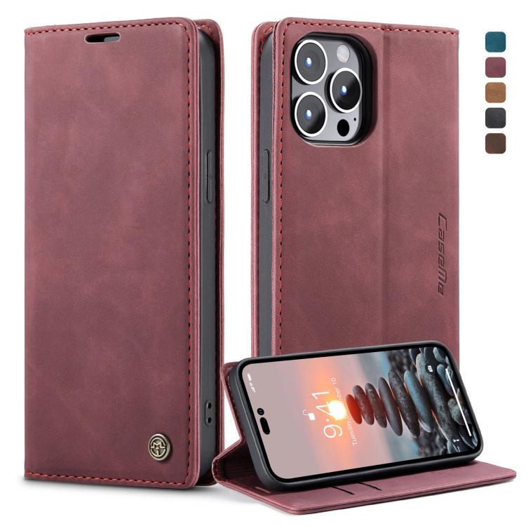 CaseMe-013 Multifunctional Retro Frosted Leather Phone Case, Compatible with iPhone 14 Pro Max