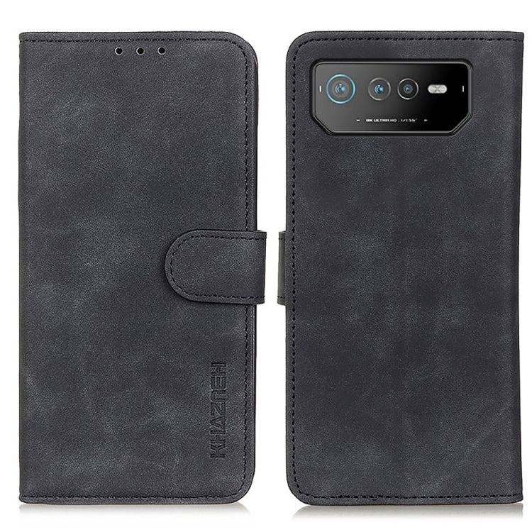 KHAZNEH Retro Texture Leather Phone Case, Compatible with Asus ROG Phone 6