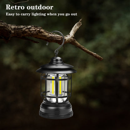 Portable Retro Hanging Lamp Lantern Camping Tent Light, USB Charging