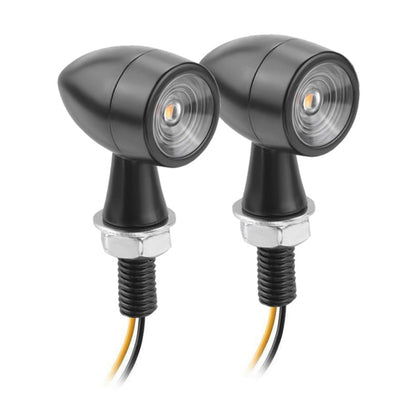 Compatible with Kawasaki / Suzuki / Yamaha / Honda T-S002 1 Pair Motorcycle LED Mini Turn Signal Metal Retro Signal Light, Compatible with Kawasaki / Suzuki / Yamaha / Honda