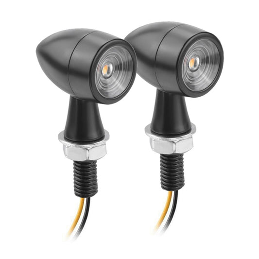 Compatible with Kawasaki / Suzuki / Yamaha / Honda T-S002 1 Pair Motorcycle LED Mini Turn Signal Metal Retro Signal Light, Compatible with Kawasaki / Suzuki / Yamaha / Honda