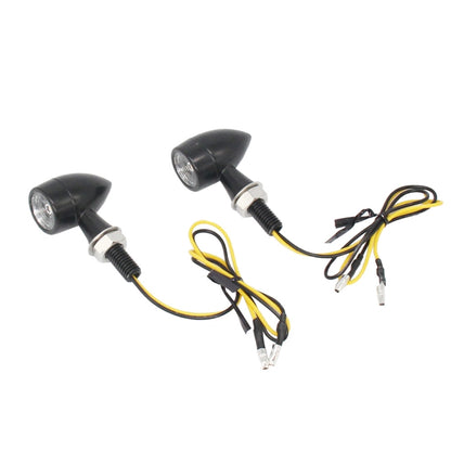 Compatible with Kawasaki / Suzuki / Yamaha / Honda T-S002 1 Pair Motorcycle LED Mini Turn Signal Metal Retro Signal Light, Compatible with Kawasaki / Suzuki / Yamaha / Honda