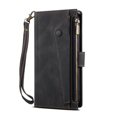 ESEBLE Retro Frosted Horizontal Flip Leather Phone Case