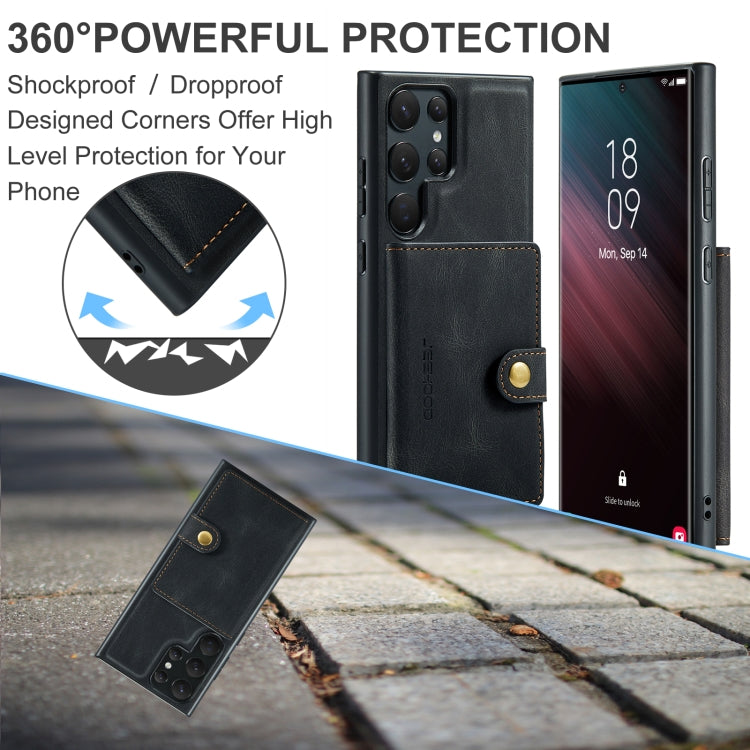 JEEHOOD Retro Magnetic Detachable Wallet Phone Case