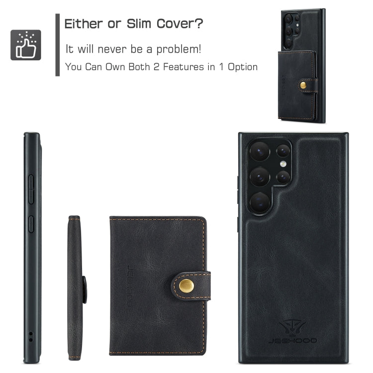 JEEHOOD Retro Magnetic Detachable Wallet Phone Case