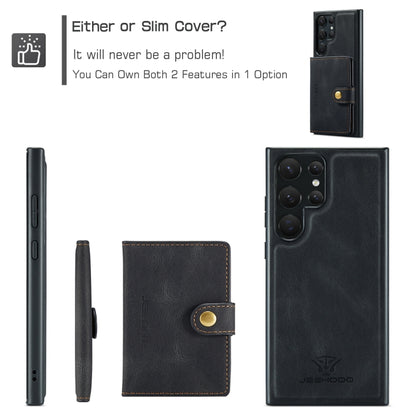 JEEHOOD Retro Magnetic Detachable Wallet Phone Case