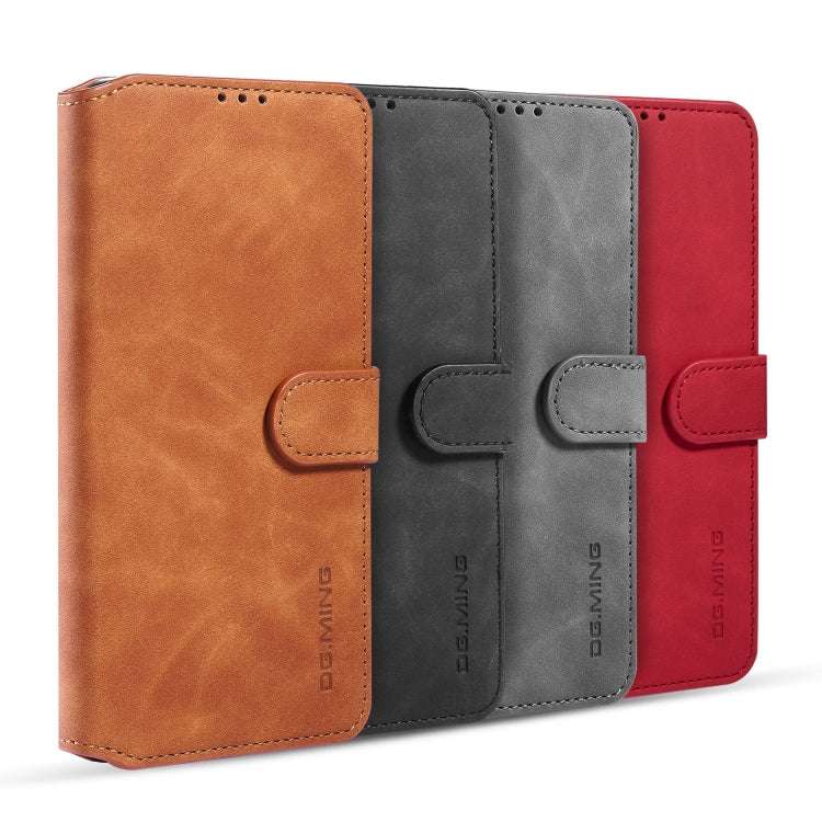 DG.MING Retro Oil Side Horizontal Flip Case with Holder & Card Slots & Wallet, Compatible with Galaxy A31