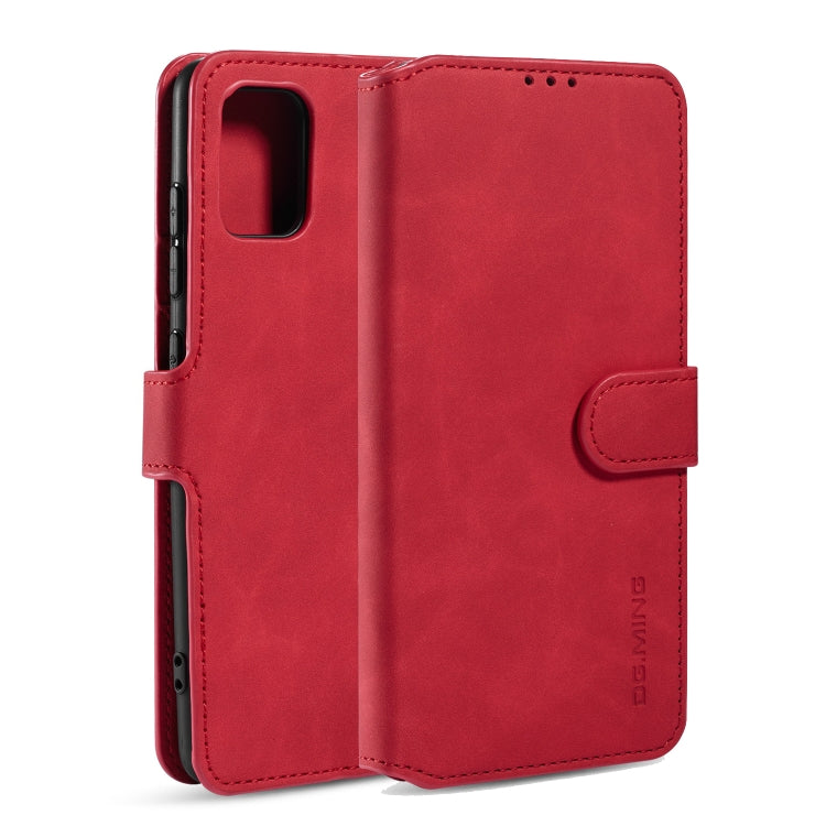 DG.MING Retro Oil Side Horizontal Flip Case with Holder & Card Slots & Wallet, Compatible with Galaxy A31