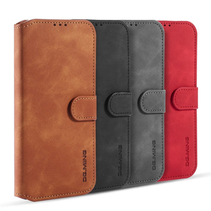 DG.MING Retro Oil Side Horizontal Flip Case with Holder & Card Slots & Wallet, Compatible with Huawei P40 Lite / Nova 6 SE