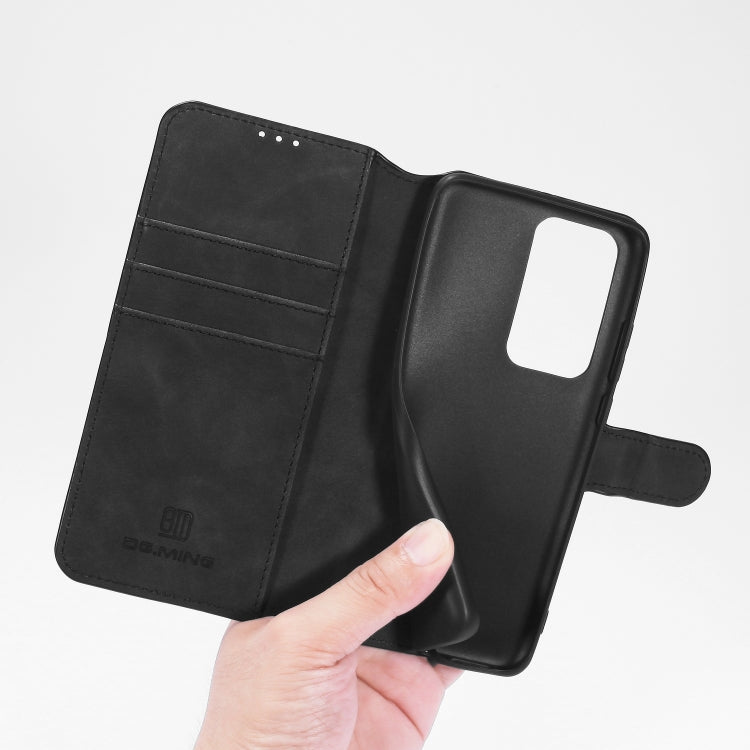 DG.MING Retro Oil Side Horizontal Flip Case with Holder & Card Slots & Wallet, Compatible with Huawei P40 Pro