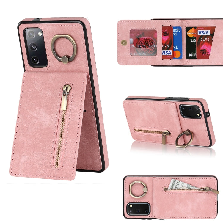 Retro Ring and Zipper RFID Card Slot Phone Case, For Samsung Galaxy S20