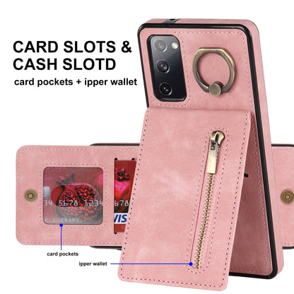 Retro Ring and Zipper RFID Card Slot Phone Case, For Samsung Galaxy S20