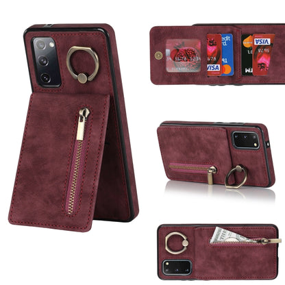 Retro Ring and Zipper RFID Card Slot Phone Case, For Samsung Galaxy S20