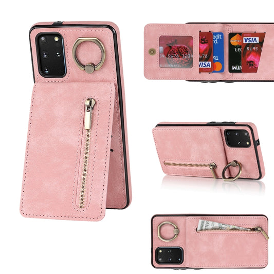 Retro Ring and Zipper RFID Card Slot Phone Case, For Samsung Galaxy S20+