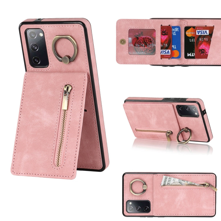 Retro Ring and Zipper RFID Card Slot Phone Case, For Samsung Galaxy S20 FE