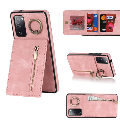 Retro Ring and Zipper RFID Card Slot Phone Case, For Samsung Galaxy S20 FE