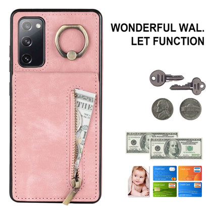 Retro Ring and Zipper RFID Card Slot Phone Case, For Samsung Galaxy S20 FE