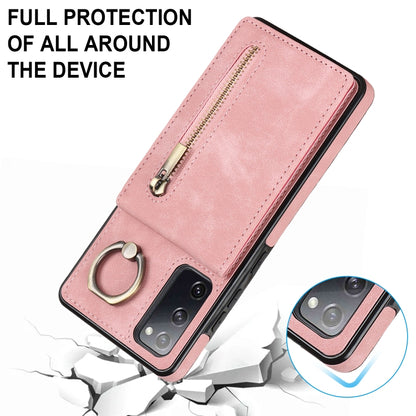 Retro Ring and Zipper RFID Card Slot Phone Case, For Samsung Galaxy S20 FE