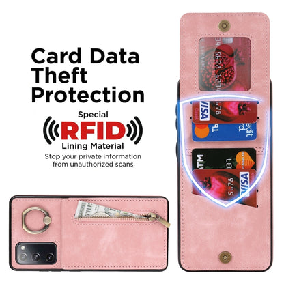 Retro Ring and Zipper RFID Card Slot Phone Case, For Samsung Galaxy S20 FE