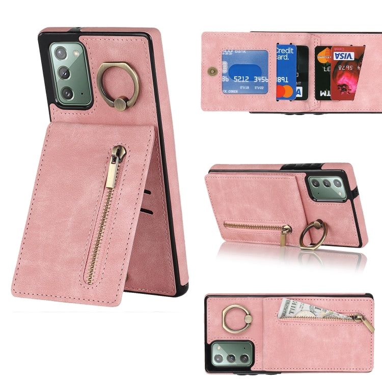 Retro Ring and Zipper RFID Card Slot Phone Case, For Samsung Galaxy Note20
