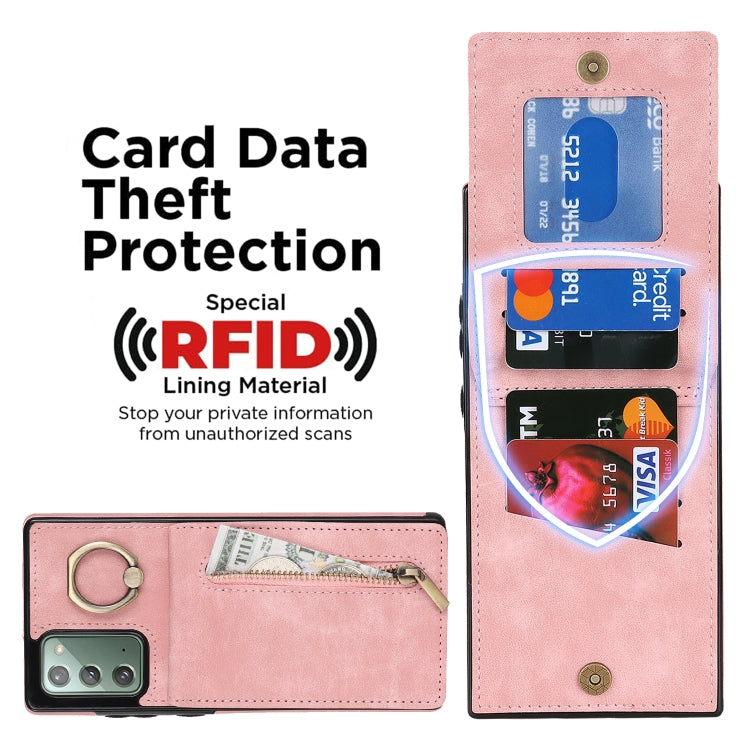 Retro Ring and Zipper RFID Card Slot Phone Case, For Samsung Galaxy Note20
