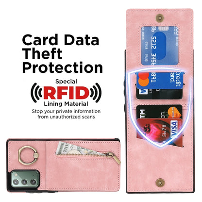 Retro Ring and Zipper RFID Card Slot Phone Case, For Samsung Galaxy Note20