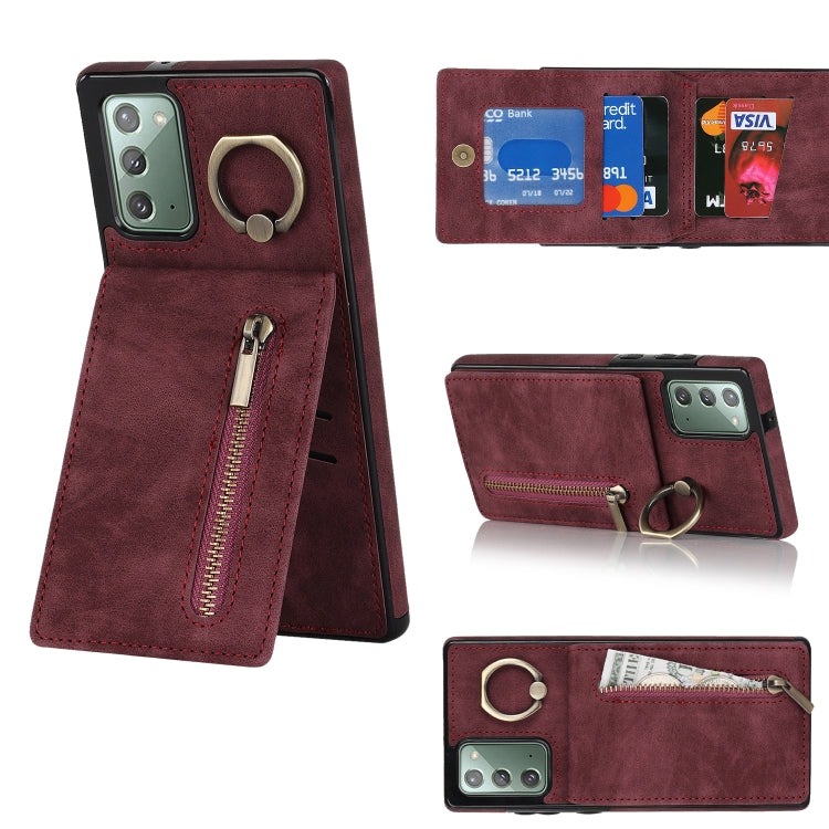 Retro Ring and Zipper RFID Card Slot Phone Case, For Samsung Galaxy Note20