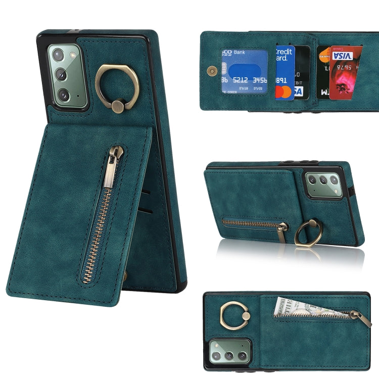 Retro Ring and Zipper RFID Card Slot Phone Case, For Samsung Galaxy Note20