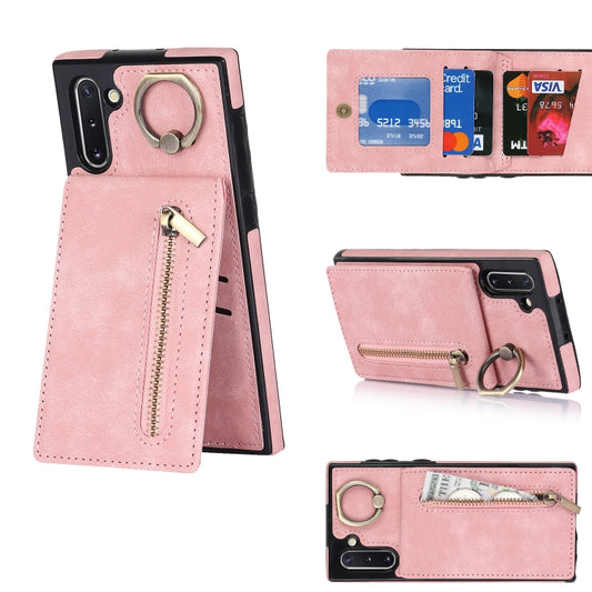 Retro Ring and Zipper RFID Card Slot Phone Case, For Samsung Galaxy Note10