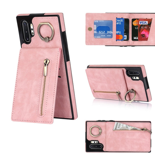 Retro Ring and Zipper RFID Card Slot Phone Case, For Samsung Galaxy Note10+