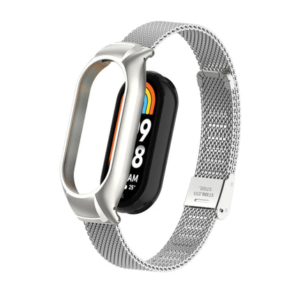 Integrated Mental Case + Steel Mesh Buckle Watch Band, Compatible with Xiaomi Mi Band 8