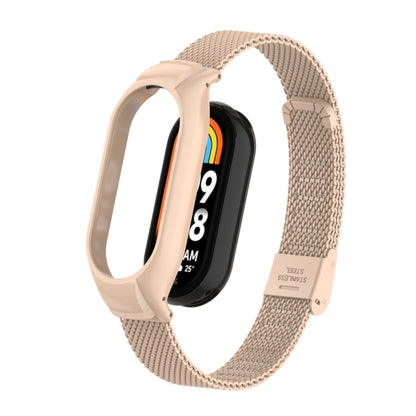 Integrated Mental Case + Steel Mesh Buckle Watch Band, Compatible with Xiaomi Mi Band 8