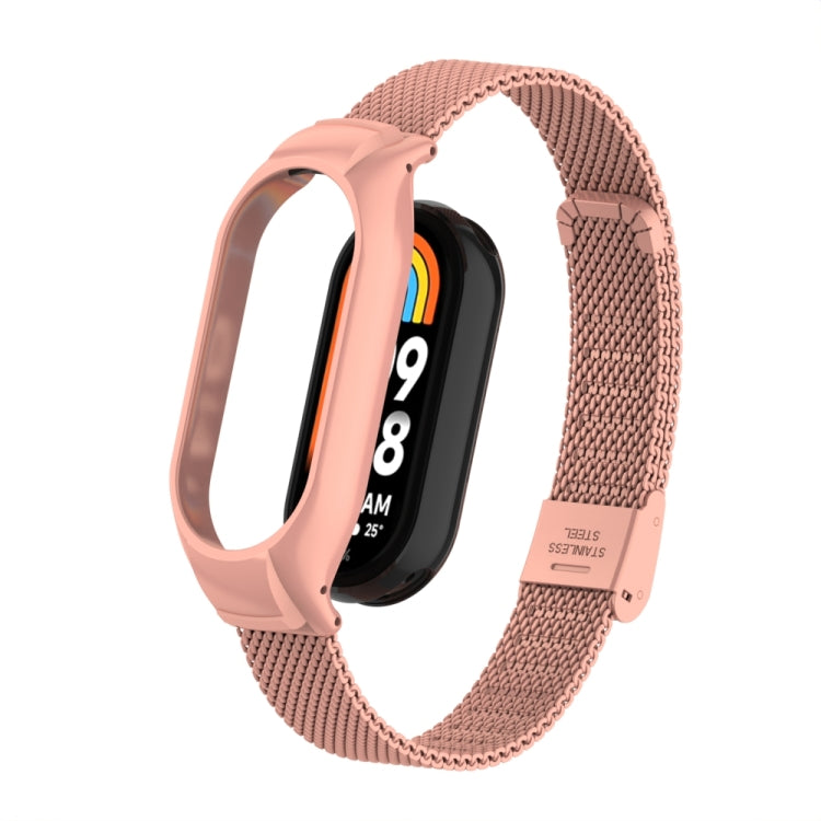 Integrated Mental Case + Steel Mesh Buckle Watch Band, Compatible with Xiaomi Mi Band 8