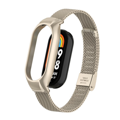 Integrated Mental Case + Steel Mesh Buckle Watch Band, Compatible with Xiaomi Mi Band 8