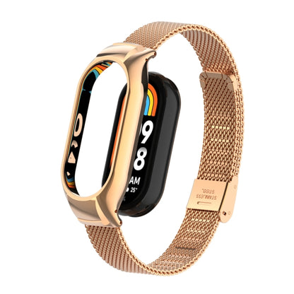 Integrated Mental Case + Steel Mesh Buckle Watch Band, Compatible with Xiaomi Mi Band 8