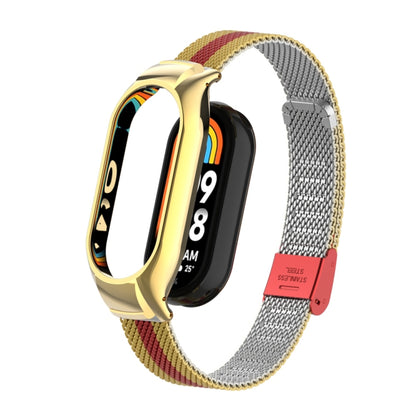 Integrated Mental Case + Steel Mesh Buckle Watch Band, Compatible with Xiaomi Mi Band 8