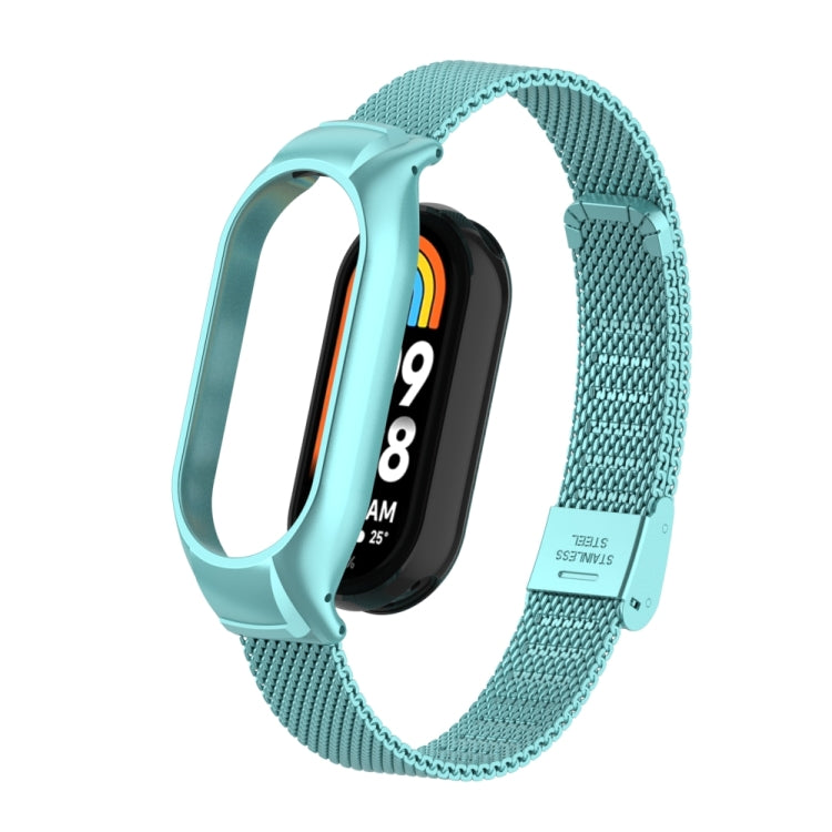 Integrated Mental Case + Steel Mesh Buckle Watch Band, Compatible with Xiaomi Mi Band 8