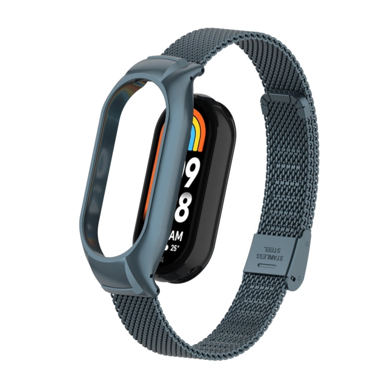 Integrated Mental Case + Steel Mesh Buckle Watch Band, Compatible with Xiaomi Mi Band 8