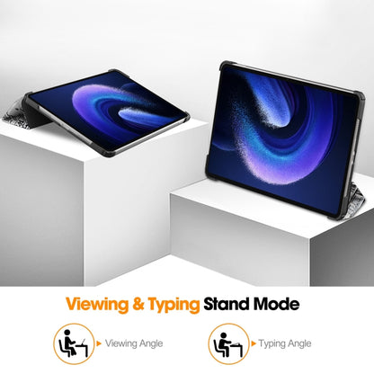 Custer Painted 3-Fold Stand Leather Smart Tablet Case