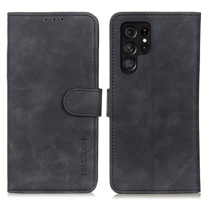 KHAZNEH Retro Texture Horizontal Flip Leather Phone Case, Compatible with Samsung Galaxy S24 Ultra