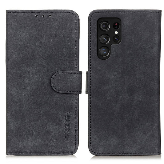 KHAZNEH Retro Texture Horizontal Flip Leather Phone Case, Compatible with Samsung Galaxy S24 Ultra