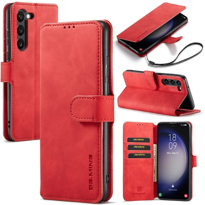 DG.MING Retro Oil Edge Flip Leather Phone Case, Compatible with Samsung Galaxy S23 5G