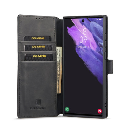 DG.MING Retro Oil Edge Flip Leather Phone Case, Compatible with Samsung Galaxy S23 Ultra 5G