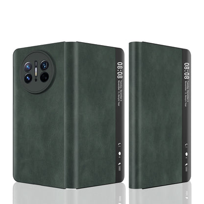 Retro Magnetic Side Window View Leather Smart Phone Case, Compatible with Huawei Mate X3