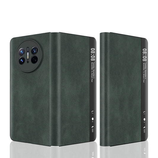 Retro Magnetic Side Window View Leather Smart Phone Case, Compatible with Huawei Mate X3